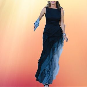 WORN ONCE Halston Satin Tiered Degradé Gown